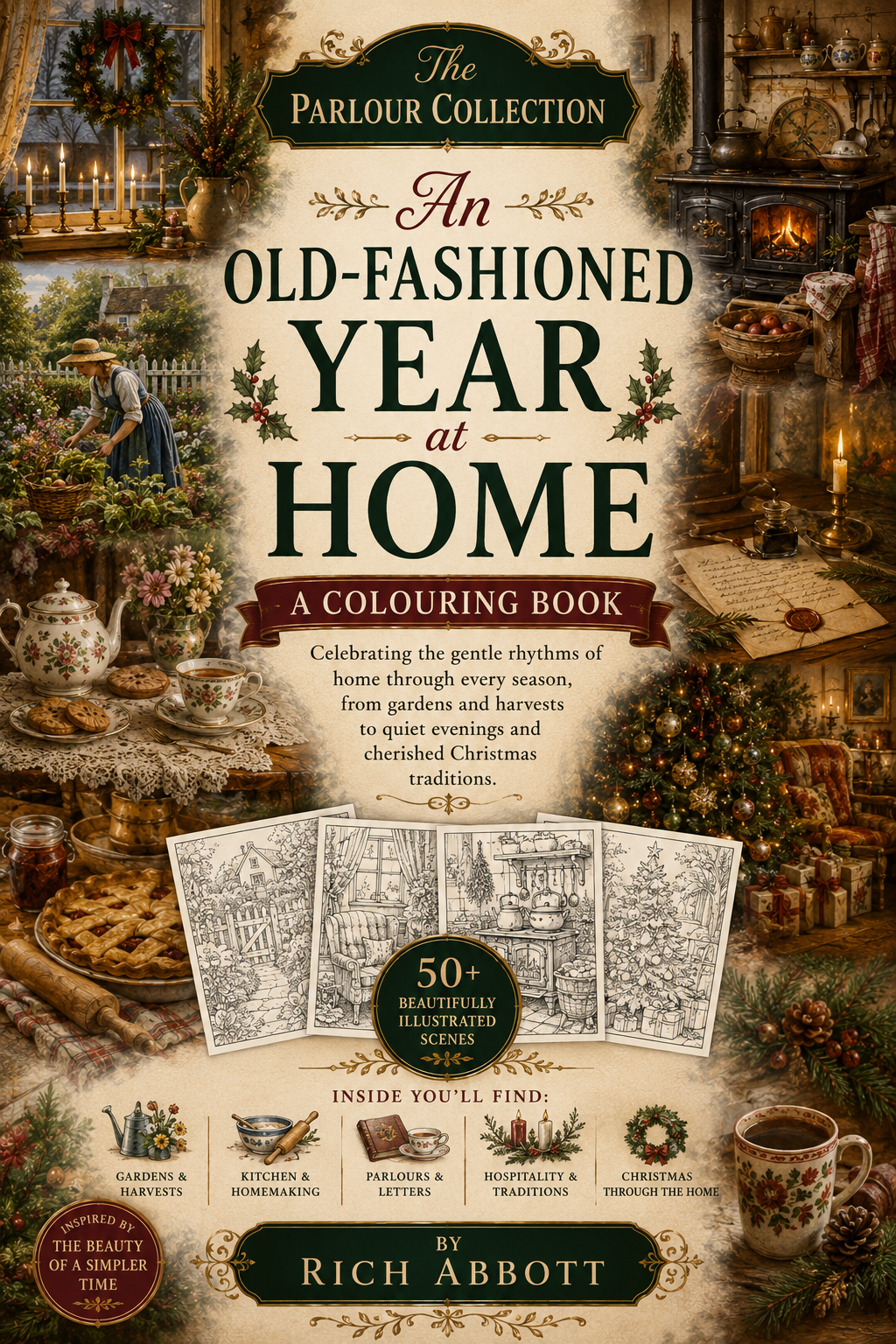 The Parlour Collection - An Old-Fashioned Year at Home Colouring Book by Rich Abbott